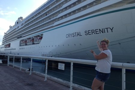 Syl bij een enorm cruise schip, Key West